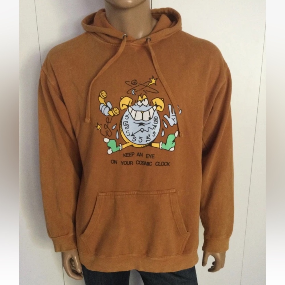 Channel 5 Cosmic Clock All Gas No Brakes Golden Yellow Hoodie Size L